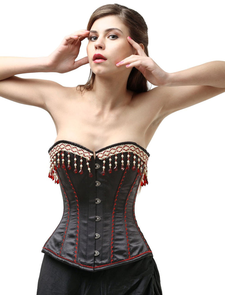 Black Satin overbust corset