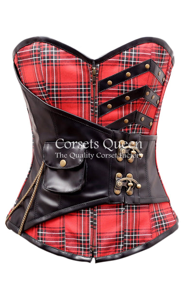 Black Faux Leather With Brown Jute Steampunk Underbust Corset – CorsetsNmore